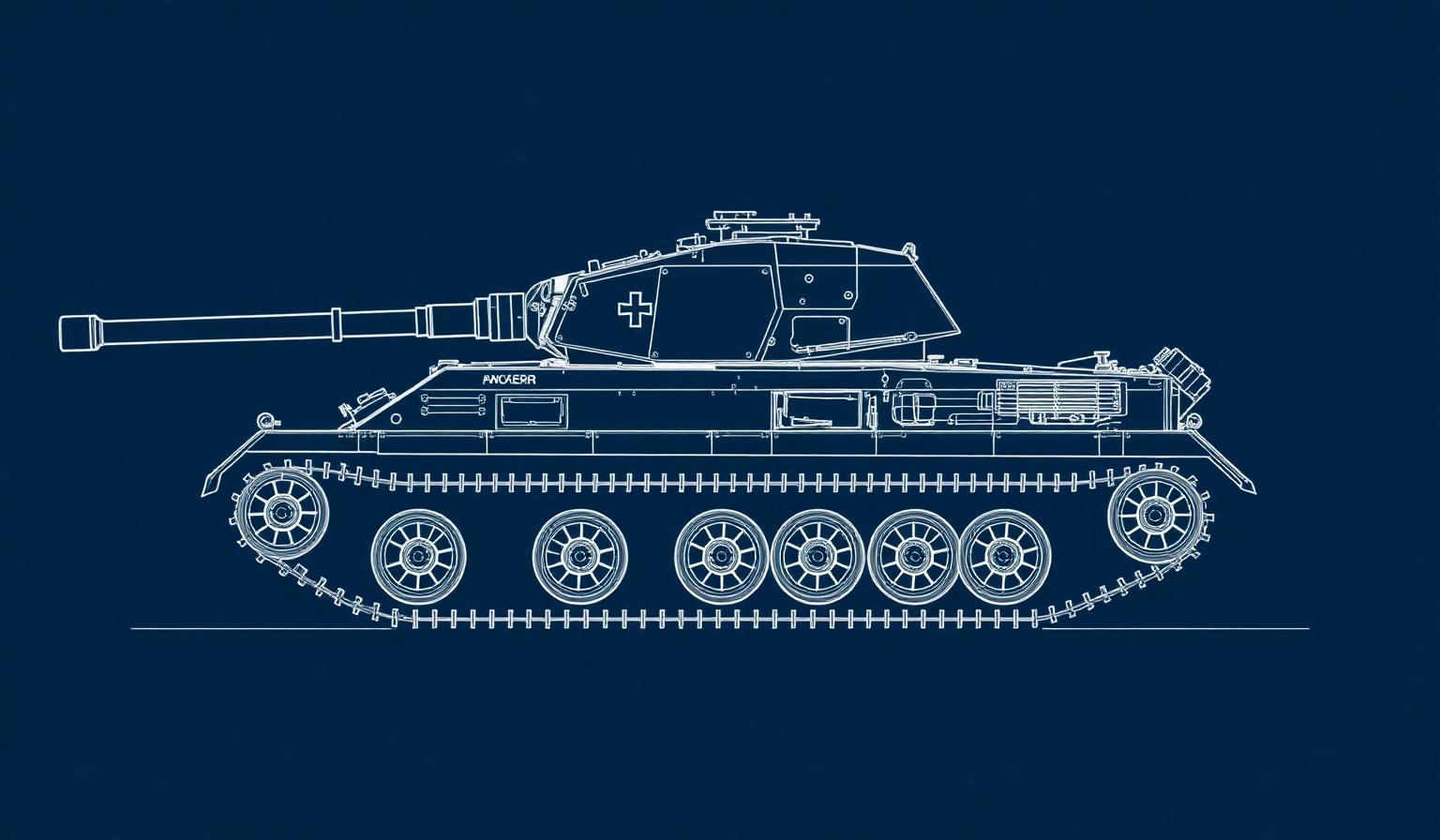 Tiger I tank technical blueprint